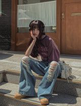 muse wide damage denim pants