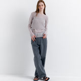 Bustier Knit Set Gray