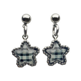 Black check star earring