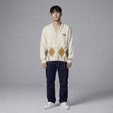 Ivory Argyle Cardigan