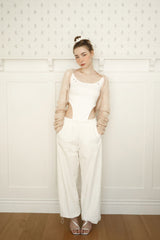  Side line track pants (ivory)