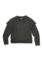 DAMAGE LAYERED L/S TEE (CHARCOAL)