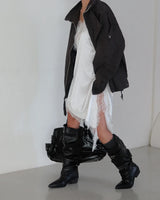Cotton Washed Wrap Oversized Jacket