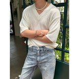 [S/S] サマーVネックハーフニット (3color)
