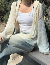 [Unisex] Daisy punching hood zip up(4color)
