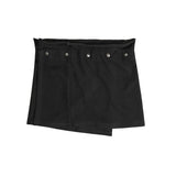 レイヤードスナップラップスカート (BLACK)