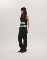 レイブ ワッフル タンクトップ(BLACK)