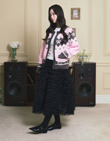 Roslyn Ribbon Cowichan Knit Cardigan Pink