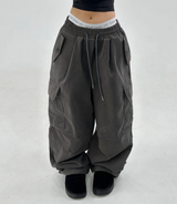 ビッグワイドツープリーツカーゴパンツ (BODY-SHAPING GUARANTEED♥/PEACH FLEECE🍑) - 3カラー