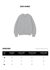 [Unisex] リザーブボタンオーバーフィットカーディガン[GRAY]