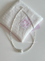 Irregularly shaped silver pearl necklace