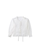 Frill v-neck blouse