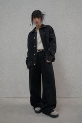 スタッズ付きセルビッジウォッシュデニム - Pants