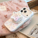 フラワー キャット マグネティック iPhone ケース