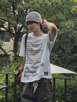 コリルレタリングプリンティング半袖Tシャツ