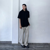 Curved Panel Wide-Leg Trousers