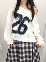 Numbering loose sweatshirt