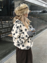 Cartoon Flower Poggle Hooded Zip-up (3c)
