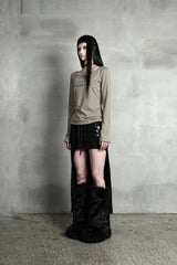 ローズカットアウトスカート #ブラック (FLEECE LINED)