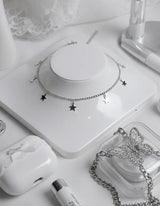 [Aespa Karina Necklace] Little Stars Choker Necklace - Silver Color