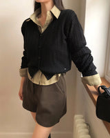 [ORIGINAL] ロープ ケーブル ニット ロングスリーブ カーディガン