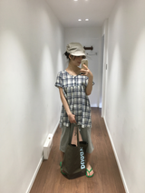 Dottie check short-sleeve blouse (3color)