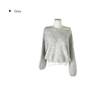 Peto Loose Fit Pendant Lip Neck One-Shoulder Knit