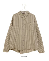 26FW★ [BAONHAUS] Half-Len Over Stripe Shirt