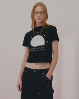 チャーミングシェルクロップTシャツ-BLACK