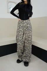 Vintage Leopard Wide Pants