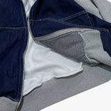 layered deconstructed zip-up hoodie_blue