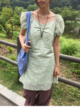 Siya Floral Puff Dress (2color)