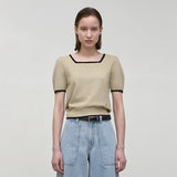 (Z-T-6845)EDITH VOLUME HALF SLEEVE KNIT