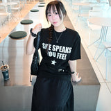 SHE LETTERING DOT OVER FIT T-SHIRT (2color)