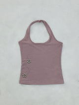 Flower Stud Halter Top