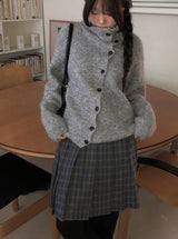 Daren Wool Pleated Check Midi Skirt