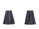 Soft ruffle striped asymmetrical flare skirt