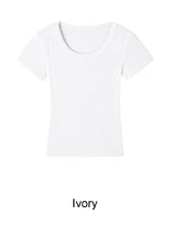 ヘレン スリム Uネック ショートスリーブ Tシャツ