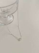 [Silver 925] two-line double ring necklace / Daily simple point