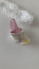 Silver mirror ball ring