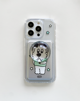 (SET) Star icecream_magsafe jellyhard smartphone case + magsafe card wallet(silver)