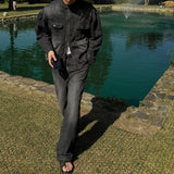 ASCLO Coolever Two Tuck Wide Denim Pants (3color)
