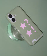 Dot Star Olive Pink Card Wallet Glossy Hard Case