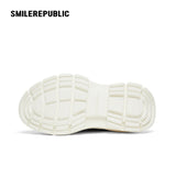 Black White Frayed Canvas Smile Toe Platform Sneakers, Unisex Lace Up Shoes