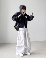 Applique クロップフードジップアップ