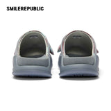 Gray Plaid Bow Platform Slides, Slip On Open Back Sandal Mules