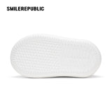 White Twill Low Top Chunky Platform Sneakers with Interchangeable Smile Toe