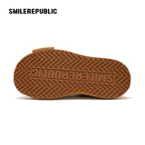Almond Tan Furry Trim Platform Mule Slippers, Closed Toe Winter Shoes