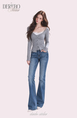 Ria lace layered cardigan long-sleeve  top