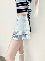 1469. Tweed pleats mini sk (3color)